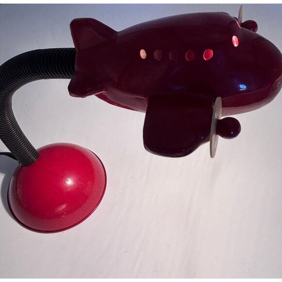 Vintage Dayton Hudson Airplane Kids Desk Lamp Red Aviation Gooseneck Deco Works - Picture 7 of 13
